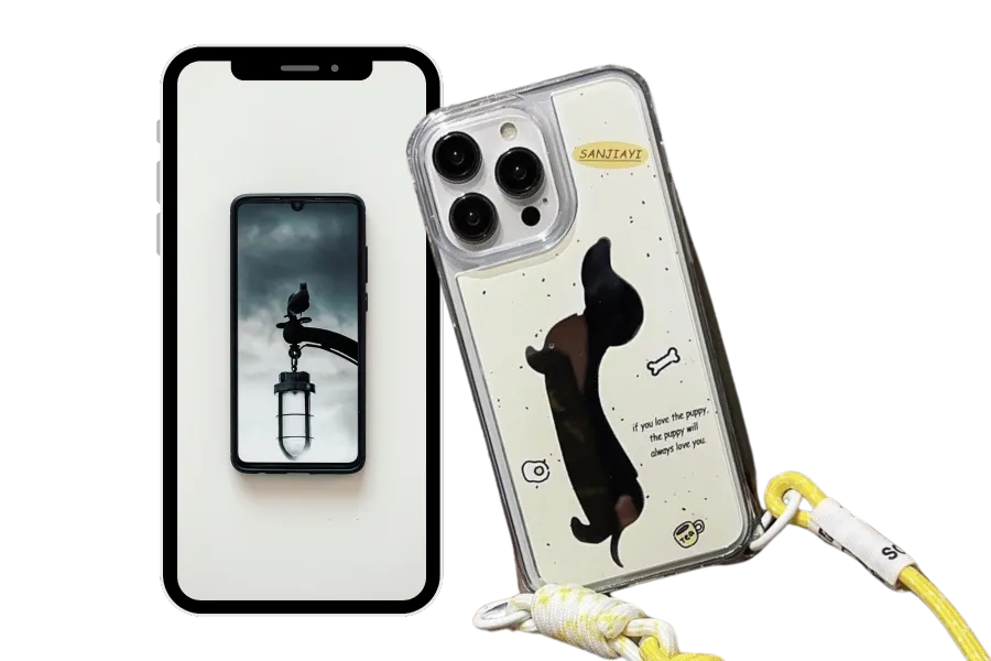 Dachshund Dog Mirror Strap Phone Case - Bellarte Enchanté Dachshund Dog Mirror Strap Phone Case